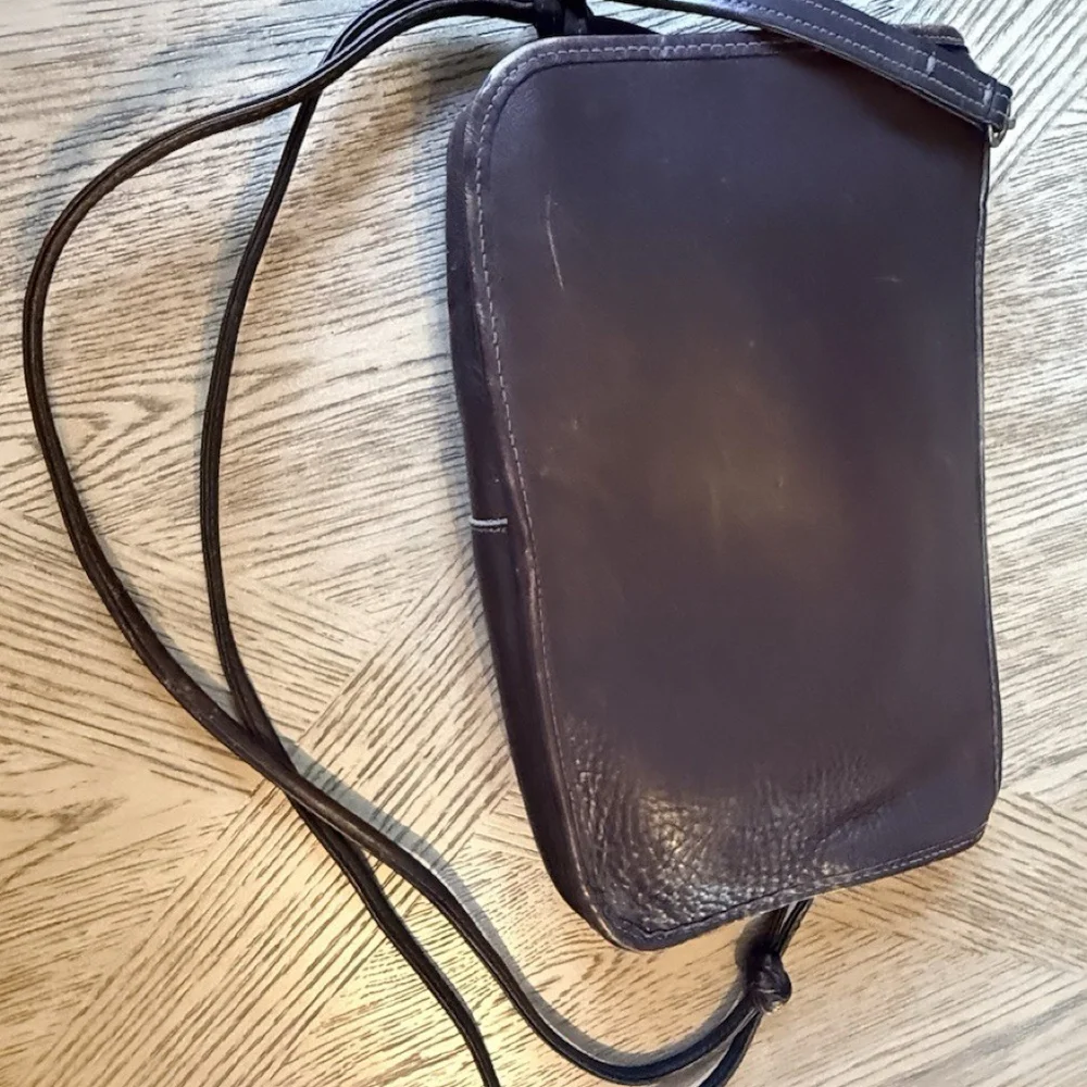 Vintage Leather Shoulder Bag/Clutch/Wristlet Brown